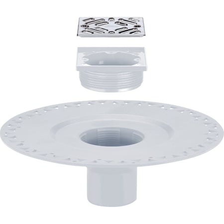 Prova 2 In. PVC Shower Drain with Chrome Strainer 80208